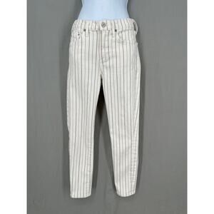 Citizens Of Humanity Jeans Womens 25 Beige Striped Rocket Crop High Rise Skinny